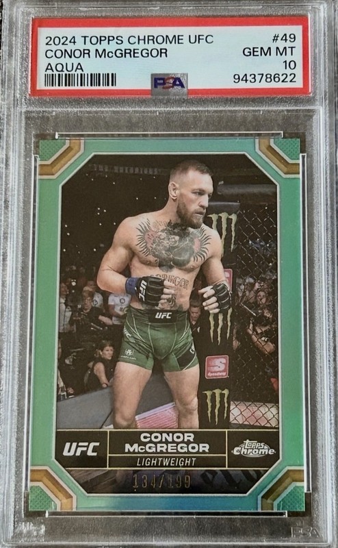 2024 Topps Chrome UFC Aqua Conor McGregor (/199) 💎PSA 10 ~Only 16 10’s Exist