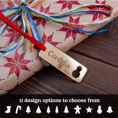 Personalisierter rechteckiger Weihnachtsgeschenkanhänger - festlicher Ornament Ausschnitte