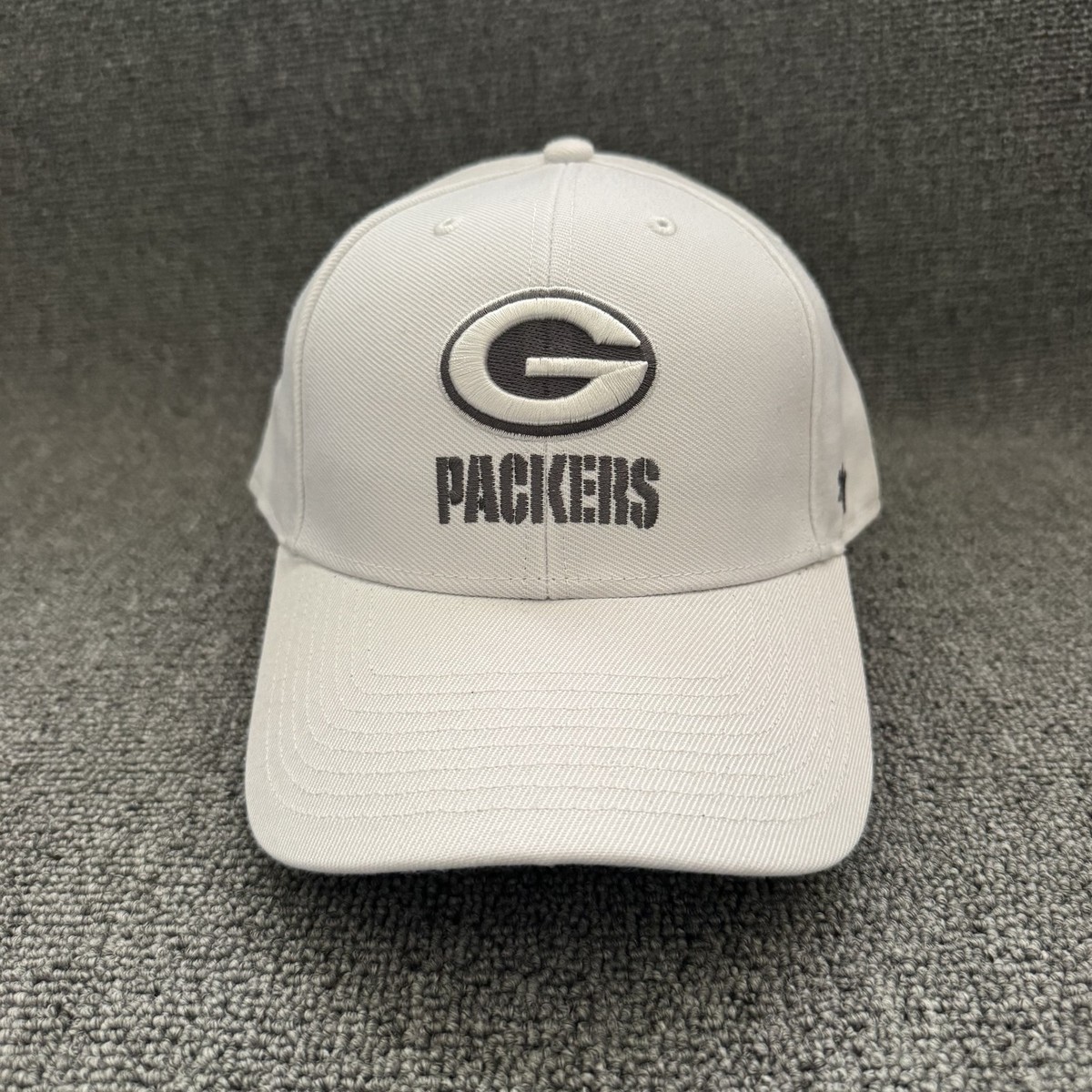 '47 Brand Green Bay Packers Baseball Cap Strapback White Hat NFL Curved Brim