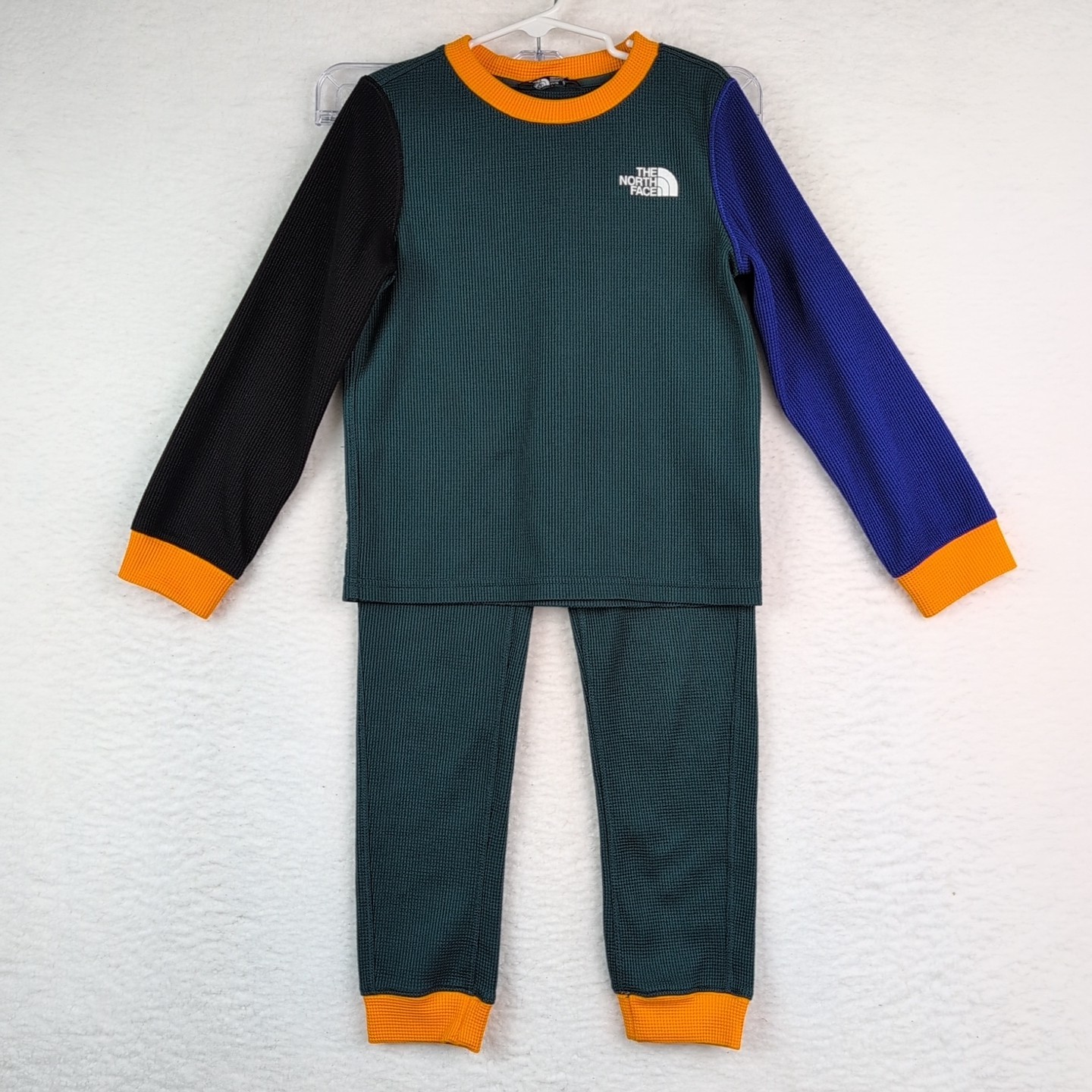 The North Face Waffle Knit Base Layer Set Toddler Kids  7T Thermal Color Block