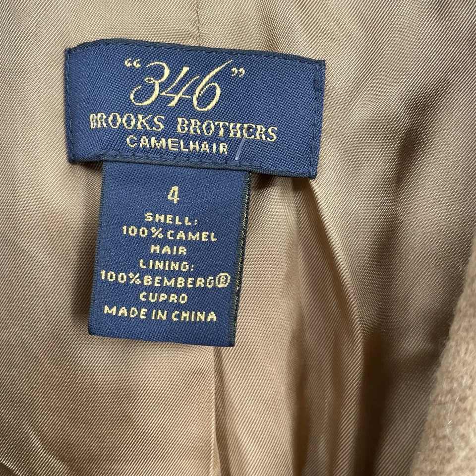 Brooks Brothers Blazer 4 Womens Jacket Camel Hair Buttons Pockets Lined - Image 4 of 4