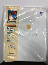 70s VTG NWT CARTERS Blank WHITE Boys 10 V-Neck T Shirt ROCKABILLY USA RARE 