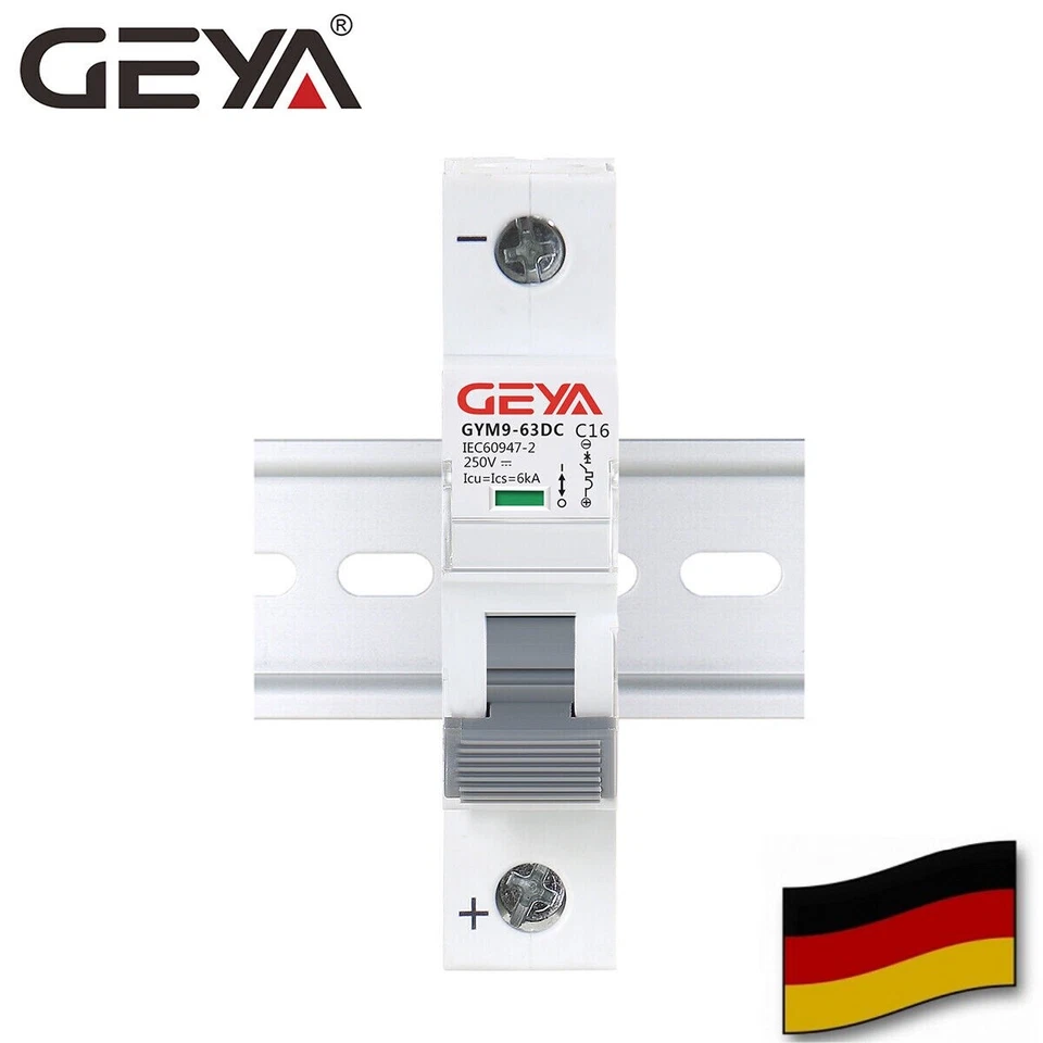 GEYA MCB DC-Leitungsschutzschalter Schalter 1P 6-125A 550VDC PV-Trennschalter