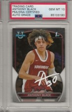 2023 bowman chrome university 1st signed anthony black auto PSA/DNA 10 GEM MT