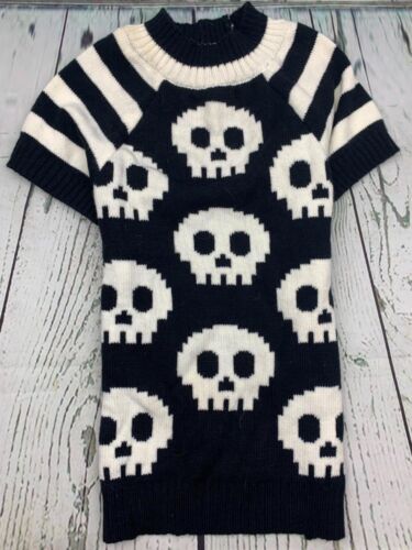 Halloween Dog Sweater Ugly Funny Black Skull Puppy Sweaters Halloween Large - Picture 1 of 2