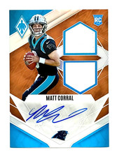 2022 Phoenix Dual Orange Matt Corral RC Patch Auto 93/125 Carolina Panthers