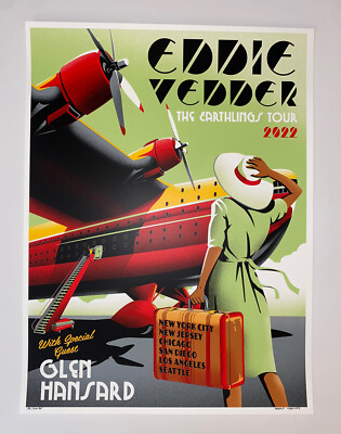 Eddie Vedder The Earthlings 2022 Tour Poster Print AP X/200 Pearl