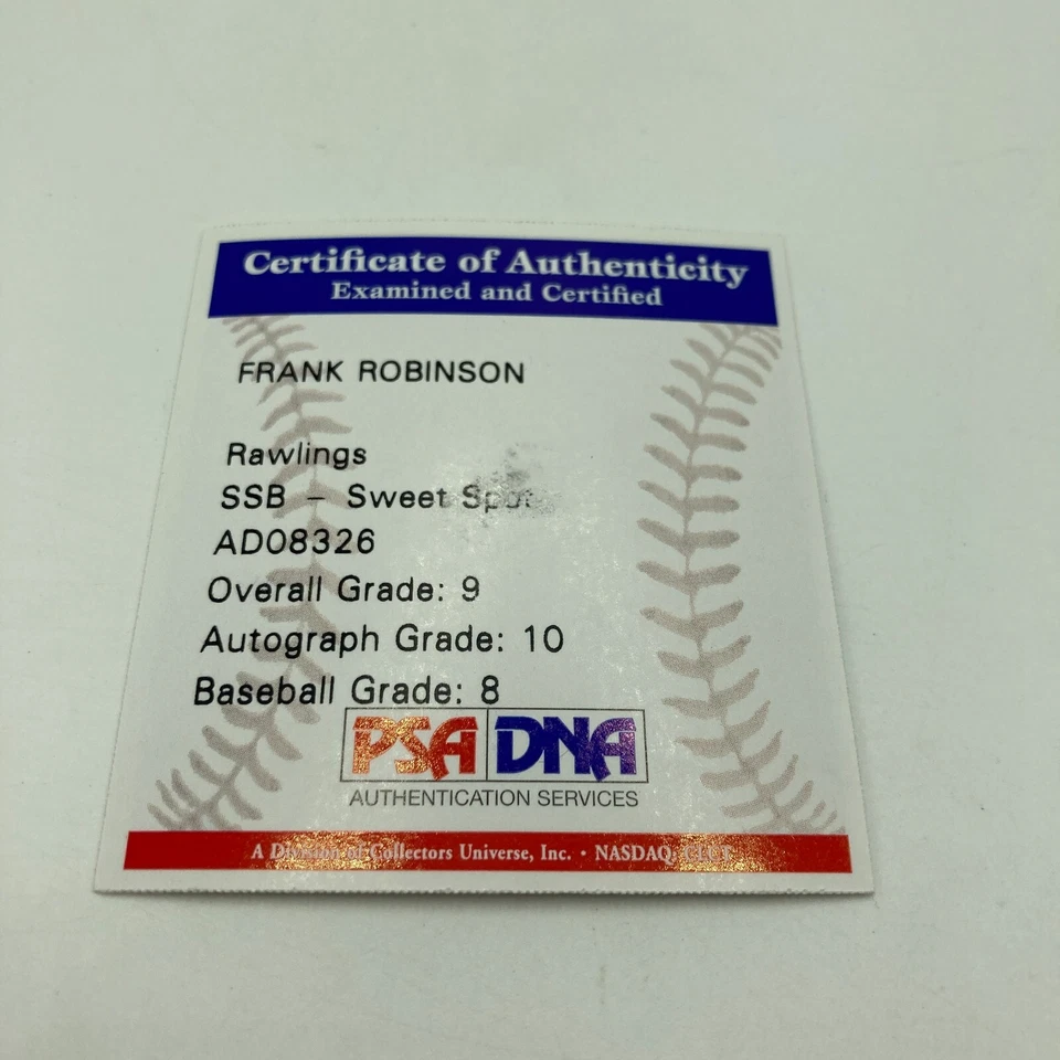 Frank Robinson Signed Inscribe STAT Baseball PSA DNA Auto Grade 10 GEM MINT - Image 4 of 4