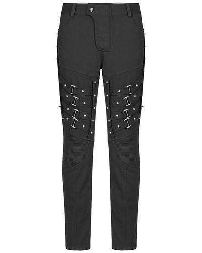 Punk Rave Jeans Da Uomo dieselpunk Pantaloni Nero Gotico Biker con Borchie  a Punta Pantaloni | eBay