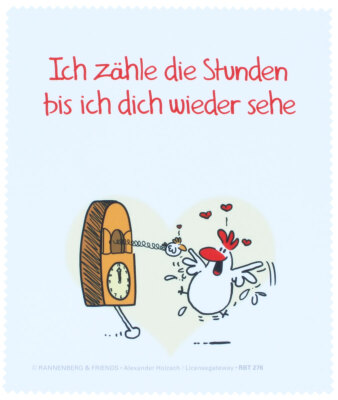 Brillenputztuch - Huhn ''Stunden zählen'' 15x18cm von Rannenberg & Friends | NEU