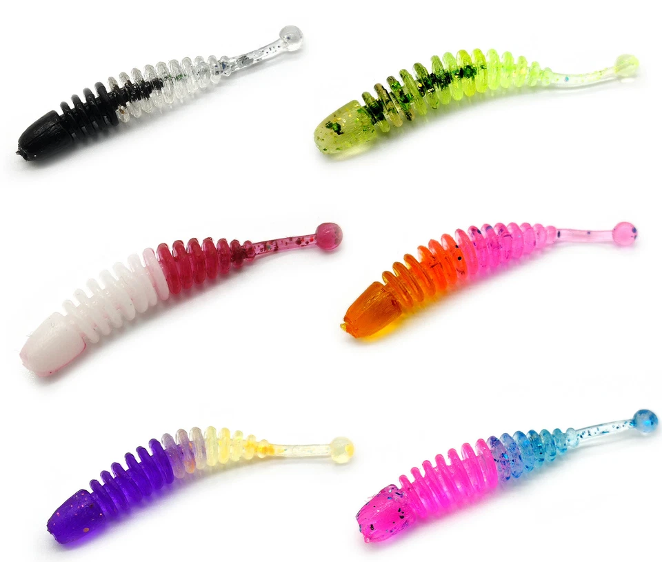 AKS FISHING Pugnale trota 42 mm esca trota esca in gomma pesca trota esca artificiale pesce in gomma