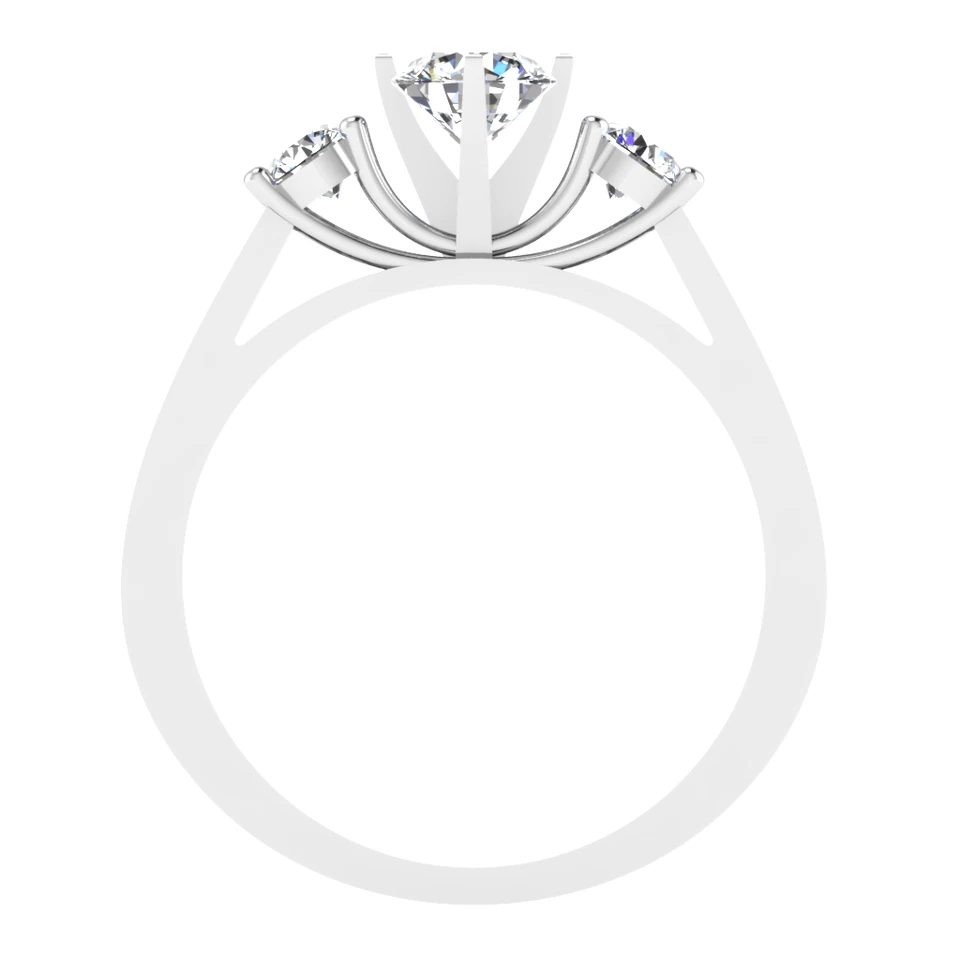 14K White Gold Round Cut Moissanite Eternity Band Ring for Women 0.77 Ct - Image 3 of 4