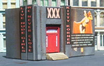 Downtown Deco N Scale Building Kit Kitty Korner XXX Club We Never Close!