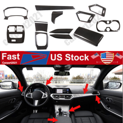 Carbon Fiber ABS Center Console Panel Trim For BMW 330i 430i G20 G21 G22 2020-22