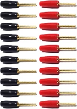 Banana Pin Plug Open Screw Type Cable Connector - Tip Banana Plugs (20 Pack)