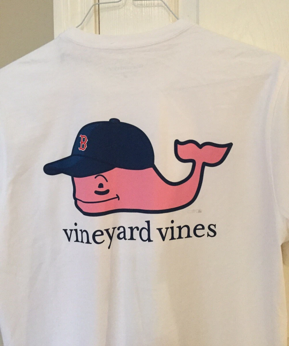 Vineyard Vines Men's Red Sox Baseball Cap Pocket S/S T-Shirt White  Large NWT