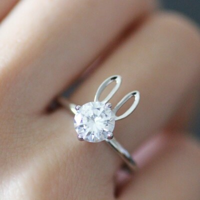 2Ct Simulated Round Diamond Girls Special Fancy Gift Rings 14K