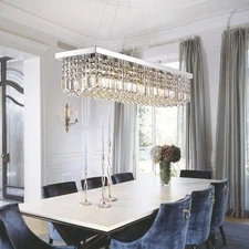 Crystal Chandelier Rain Drop  Ceiling Light Rectangle Pendant Lamp  60cm/80cm