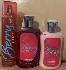 RARE Bath Body Works BERRY FLIRT Mist, Lotion Shower Gel Discontinued NEW BBW