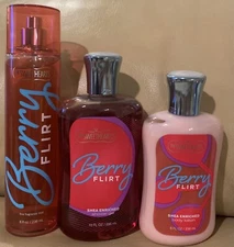 RARE Bath Body Works BERRY FLIRT Mist, Lotion Shower Gel Discontinued NEW BBW