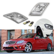White Led Lights Side Marker Lamps For 08-11 Mercedes Benz W204 C250 C300 C350