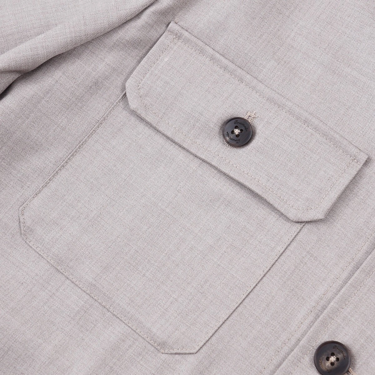 Drumohr Gray-Beige Extrafine Wool Button Front Shirt-Jacket M/L (Eu 50) NWT image 3
