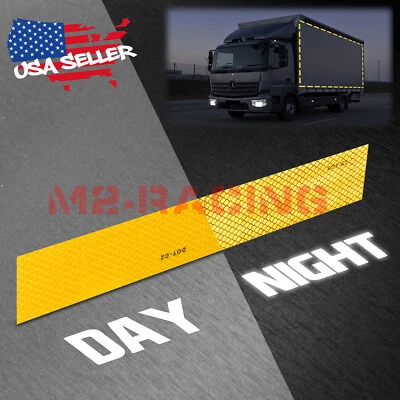 EZAUTOWRAP Golden Yellow DOT-C2 Conspicuity Reflective Tape Strip 1 Foot Safety Warning RV