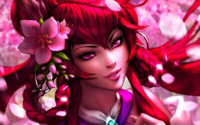 Anime redhead michelle hoefener girls flowers women face CCG Gaming Mat Desk