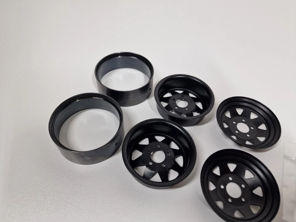2x Stahlfelgen Beadlock Felgen 1.9 1:10 Anhänger Trailer Crawler LKW RcModellbau - Bild 2 von 4