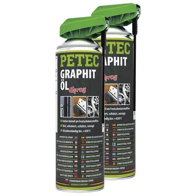 Huile Graphite Multifonction Spray Dégrippant Universel PETEC 72250 2X 500 Ml - Photo 1/4