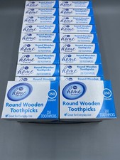 TOOTHPICKS WOODEN ROUND 24 BOXES OF 250  6,000 TOOTHPICK FACTORY SEALED NEW 