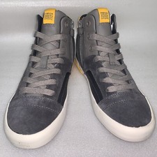 GEOX ALONISSO B. A - GBK SUEDE Boys Shoes Dk Gray/Yellow US 5/ EU 37