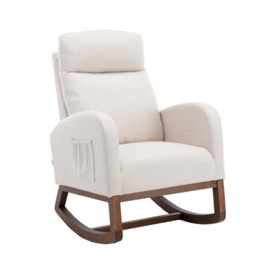 Upholstered Rocking Chair Lounge Accent Rocker Single Sofa Armchairs Living Room