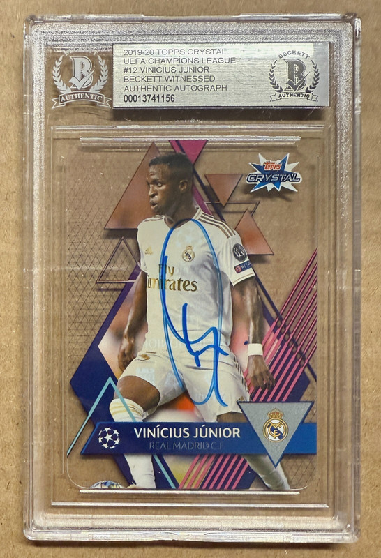 Vinicius Jr. Signed 2019-20 Topps Crystal UEFA CL #12 Auto BGS BAS Witnessed