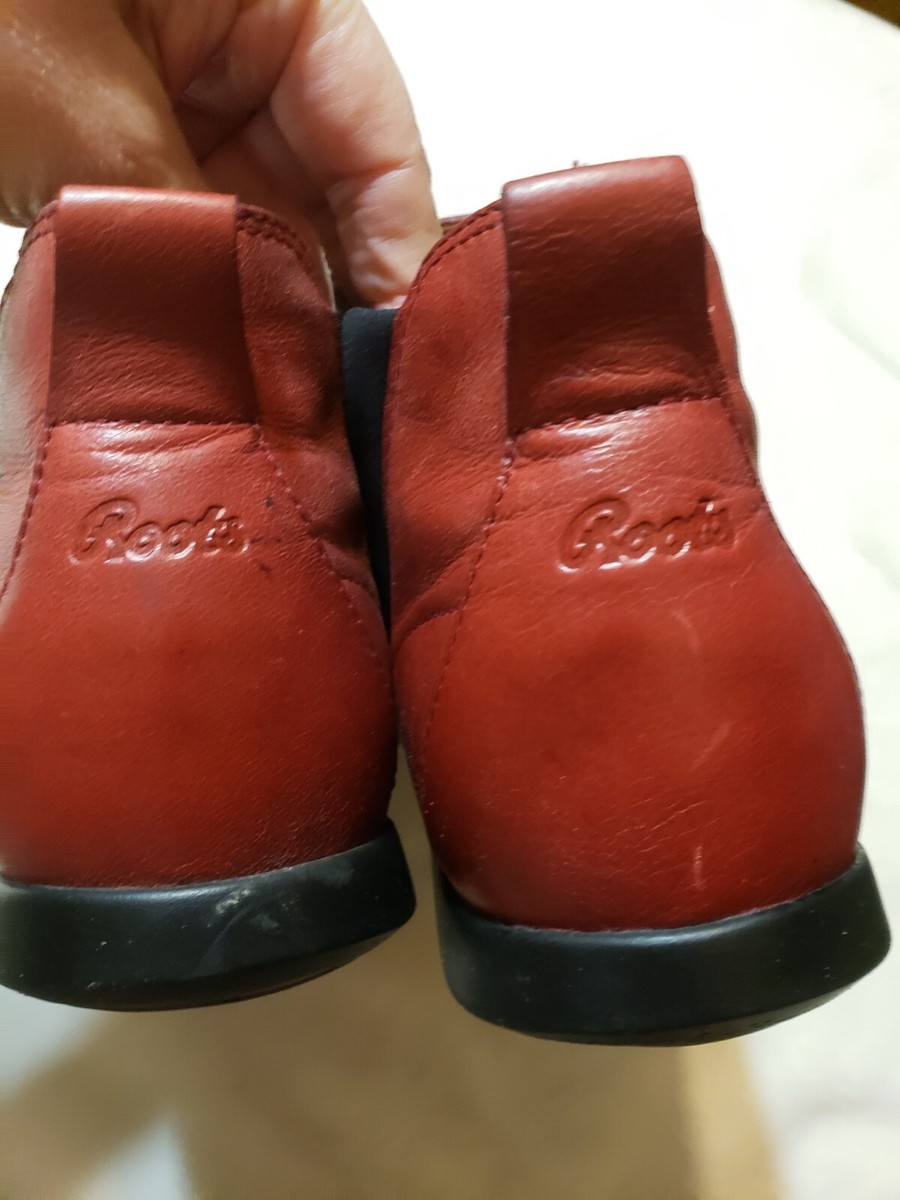 Roots Red Leather Slip On Chelsea Ankle Booties | eBay display picture 3