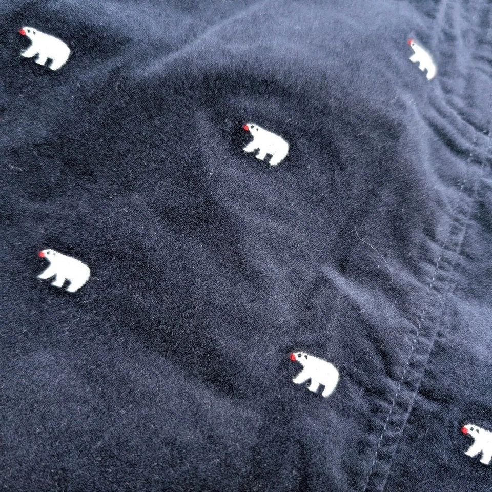 Falda recta de pana azul marino Talbots bordada oso polar para mujer talla 12 Foto 3 de 4