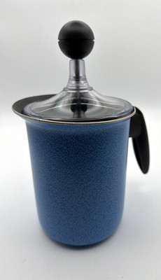 Vintage Frabosk Cappuccino Creamer Italy Frothing Mug Coffee Milk Blue Enamel