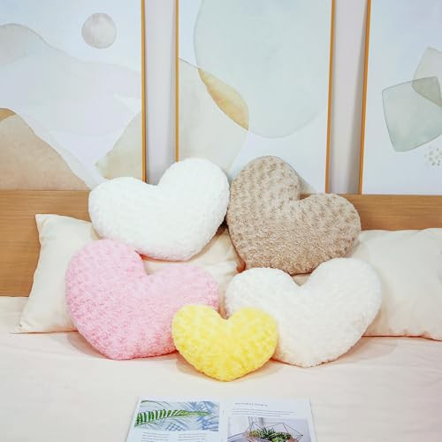 Pink Heart Pillow Accent Pillow Decorative Throw Pillows for Chair Bed Couch - Picture 4 of 8