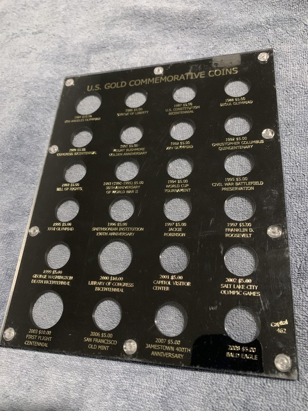 Capital Plastic 8" x 10" U.S. Commemorative Gold Coins 1984-2008 - Black