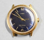 Vtg Timex Marlin watch blue dial windup 1980 runs great k486