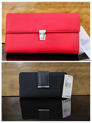 NWT Nine West Wallets One Red Locks 6530372 One Black Gramercy 5900584 New 2 Lot