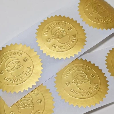 NORTHPOLE Foil Seal Christmas stickers North Pole Post Office Label For Santa Letters