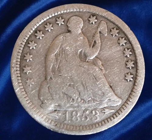 1853 Seated Liberty Silver Half Dime - Arrows at Date - VG - Rare US Type Coin