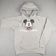 Walt Disney World Mickey Mouse Hoodie Sweatshirt Gray Pullover Size S