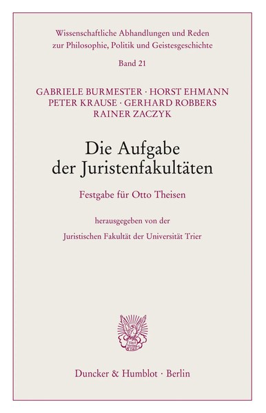 Die Aufgabe Der JuristenfakultäTen. / Taschenbuch 142 S. Deutsch 1996-image