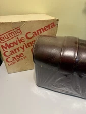 Vintage EUMIG Brown Leather Movie Camera Bag. New In Plastic With Box!