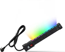 SurgeGlow 6Ft 4200J Gaming RGB Surge Protector Extendable Power Strip USBA/C 20W