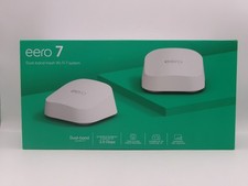 eero 7 Dual-Band Mesh WiFi 7 Router System 2 Pack White 2.5GbE Sealed NEW
