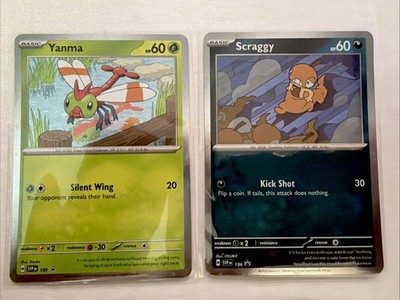 Yama, Scraggy   Black star promos near mint  185,186 PLUS COINS