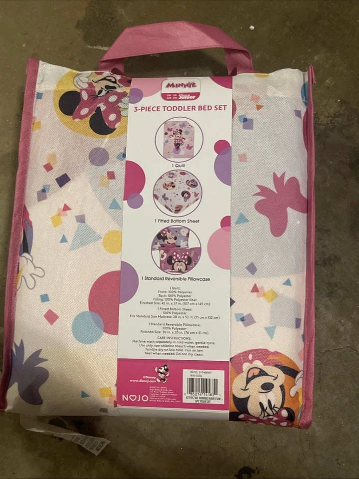 Juego de ropa de cama para niños pequeños Disney Minnie Mouse funda de almohada funda de almohada 3 piezas cama para niñas Foto 4 de 4